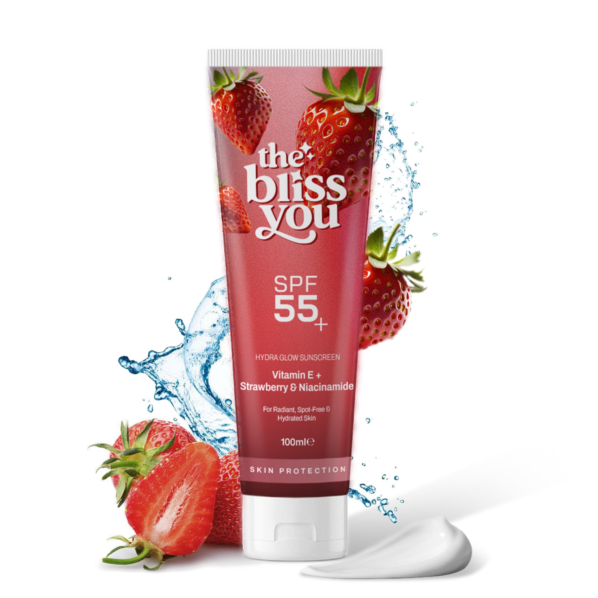 SPF 55+ | Vitamin E + Strawberry & Niacinamide — Hydra Glow Sunscreen